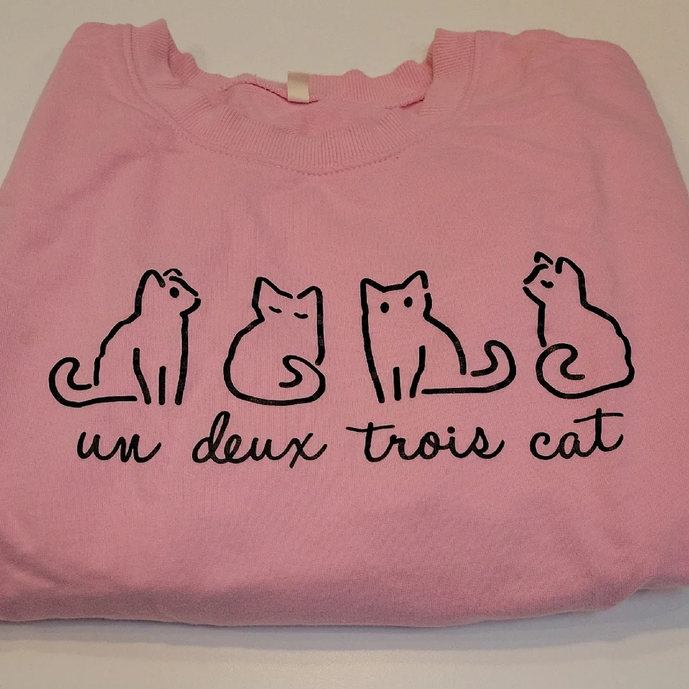Pink Cat Graphic Sweatshirt